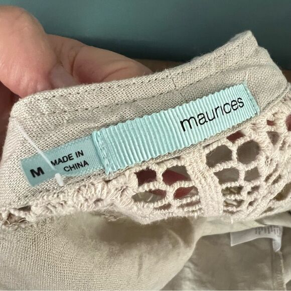 Maurices Linen Blend Vert, Cream/Tab with ivory lace women’s Sz M NEW 🏷 - Picture 9 of 13